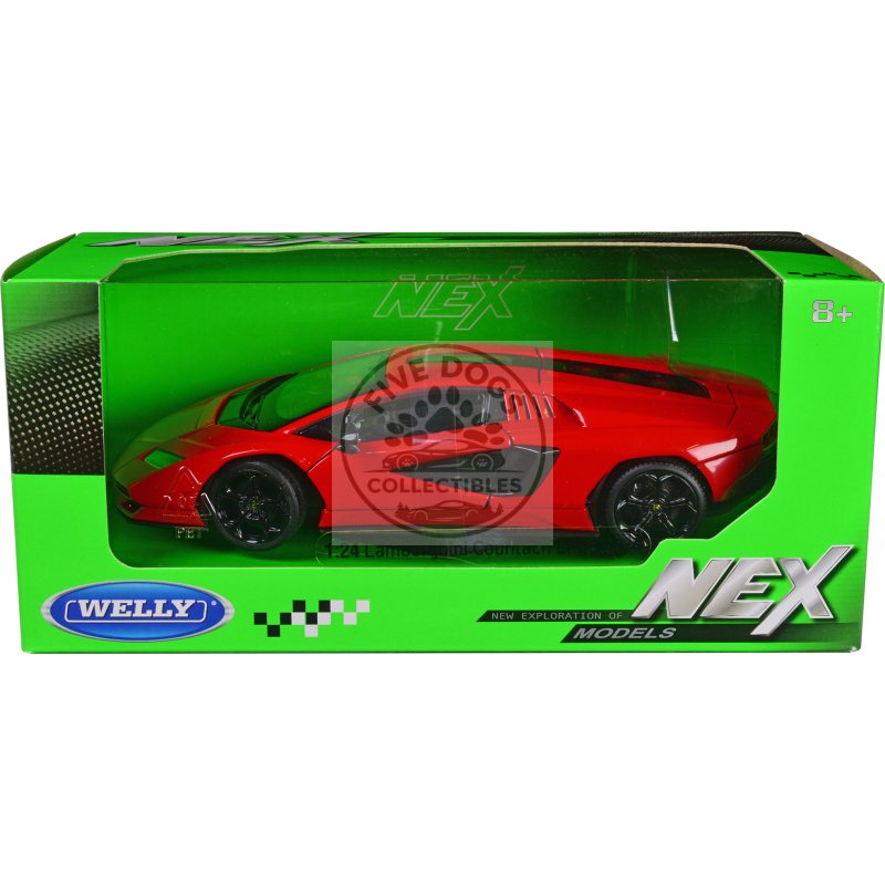 lamborghini countach lpi 800 4 red "nex models" series 1/24 diecast model car by welly