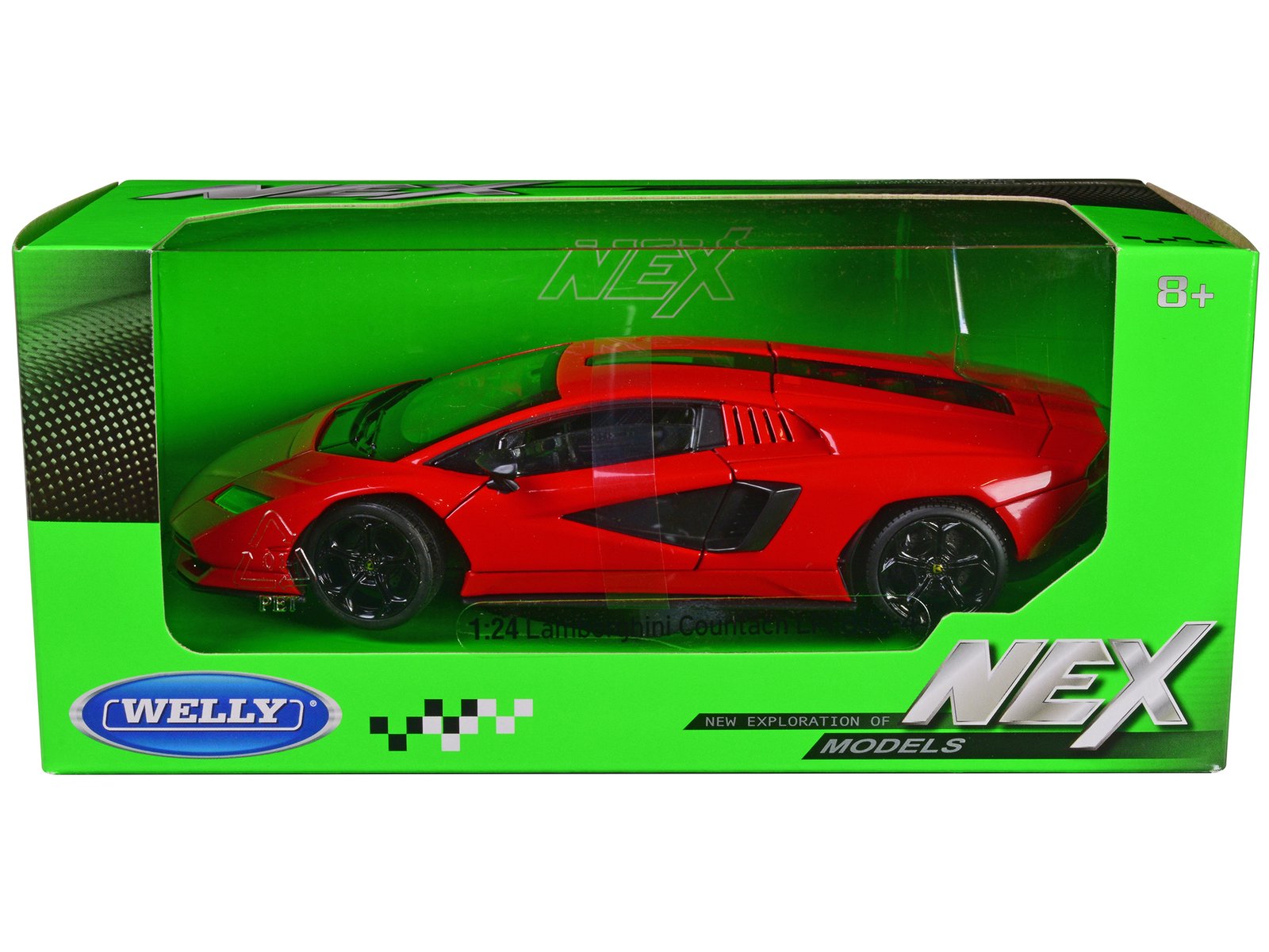 lamborghini countach lpi 800 4 red "nex models" series 1/24 diecast model car by welly lamborghini countach lpi 800 4 red "nex models" series 1/24 diecast model car by welly