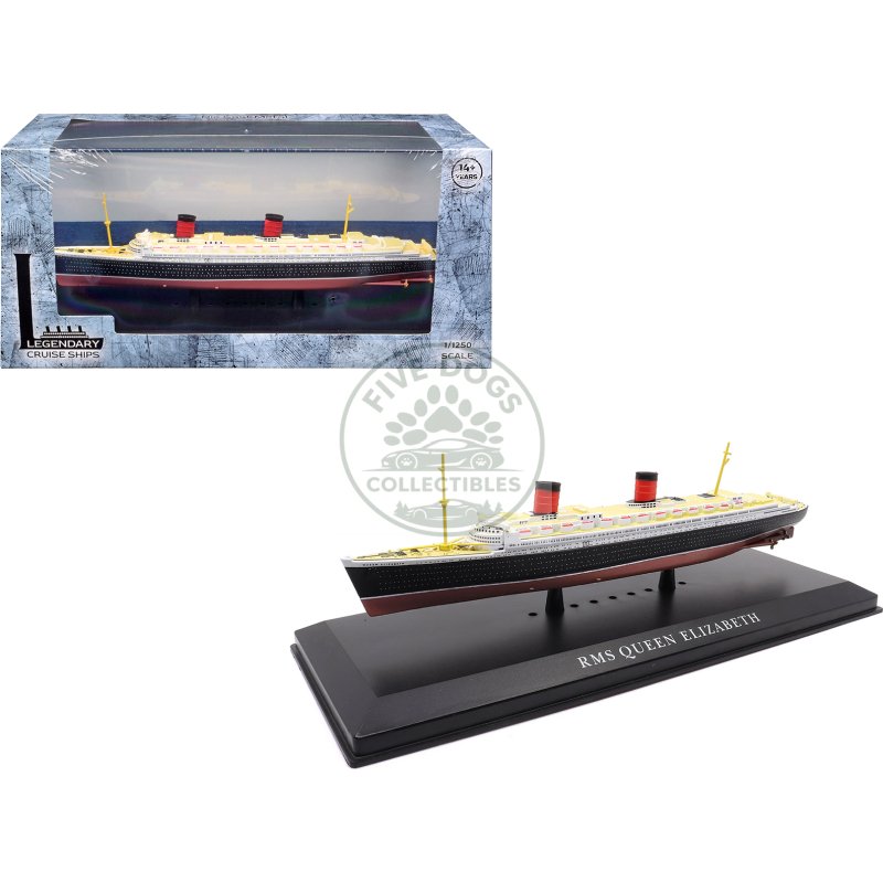 rms queen elizabeth passenger ship 1/1250 diecast model by legendary cruise ships