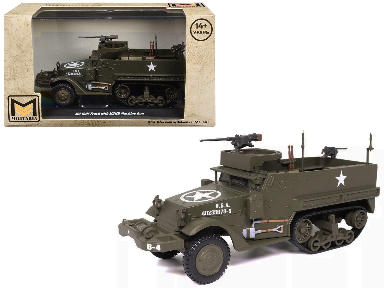 m3 half track afv with m2hb machine gun olive drab "united states army" 1/43 diecast model by militaria die cast m3 half track afv with m2hb machine gun olive drab "united states army" 1/43 diecast model by militaria die cast