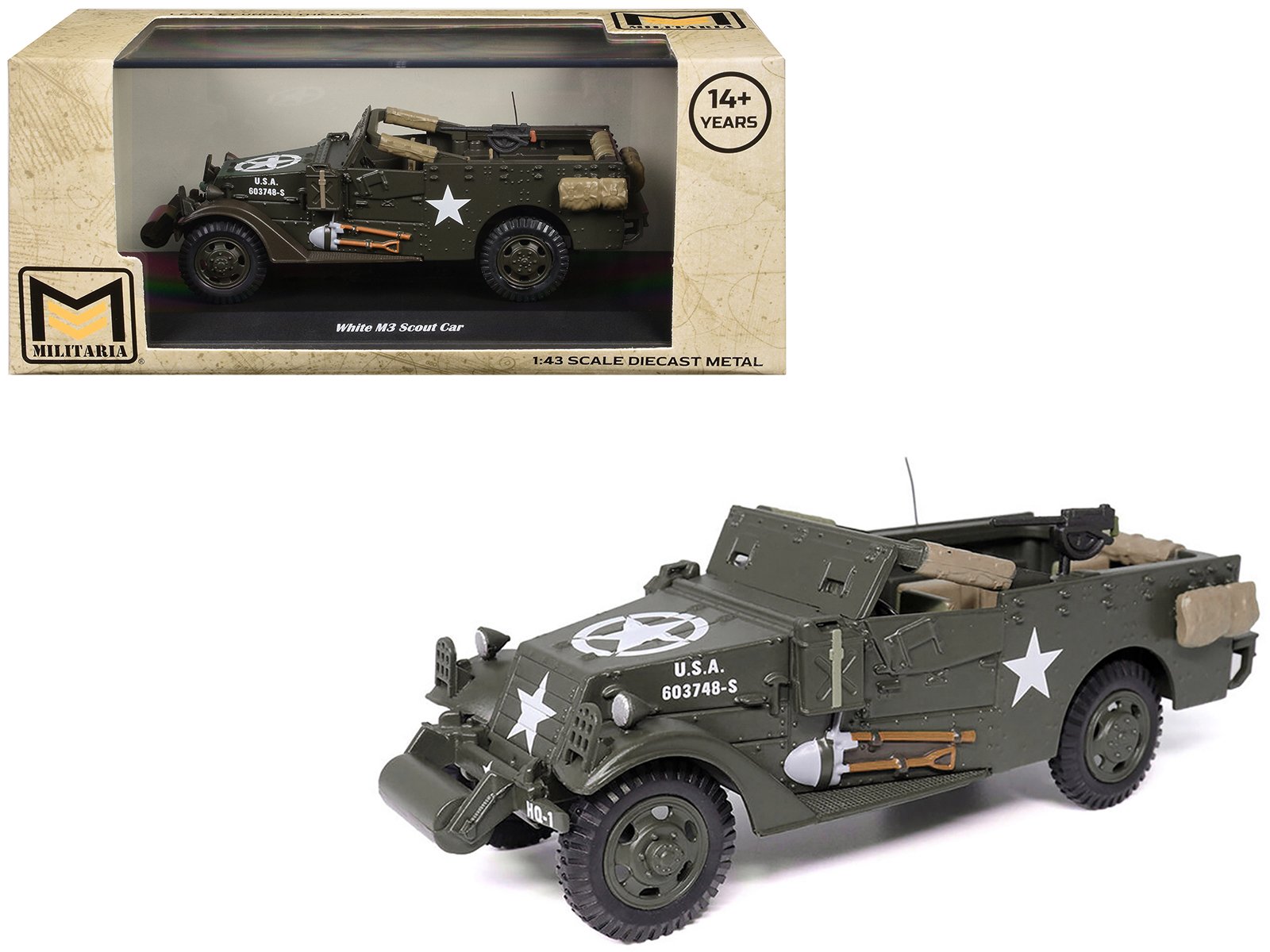 white m3 scout car olive drab "united states army" 1/43 diecast model by militaria die cast white m3 scout car olive drab "united states army" 1/43 diecast model by militaria die cast