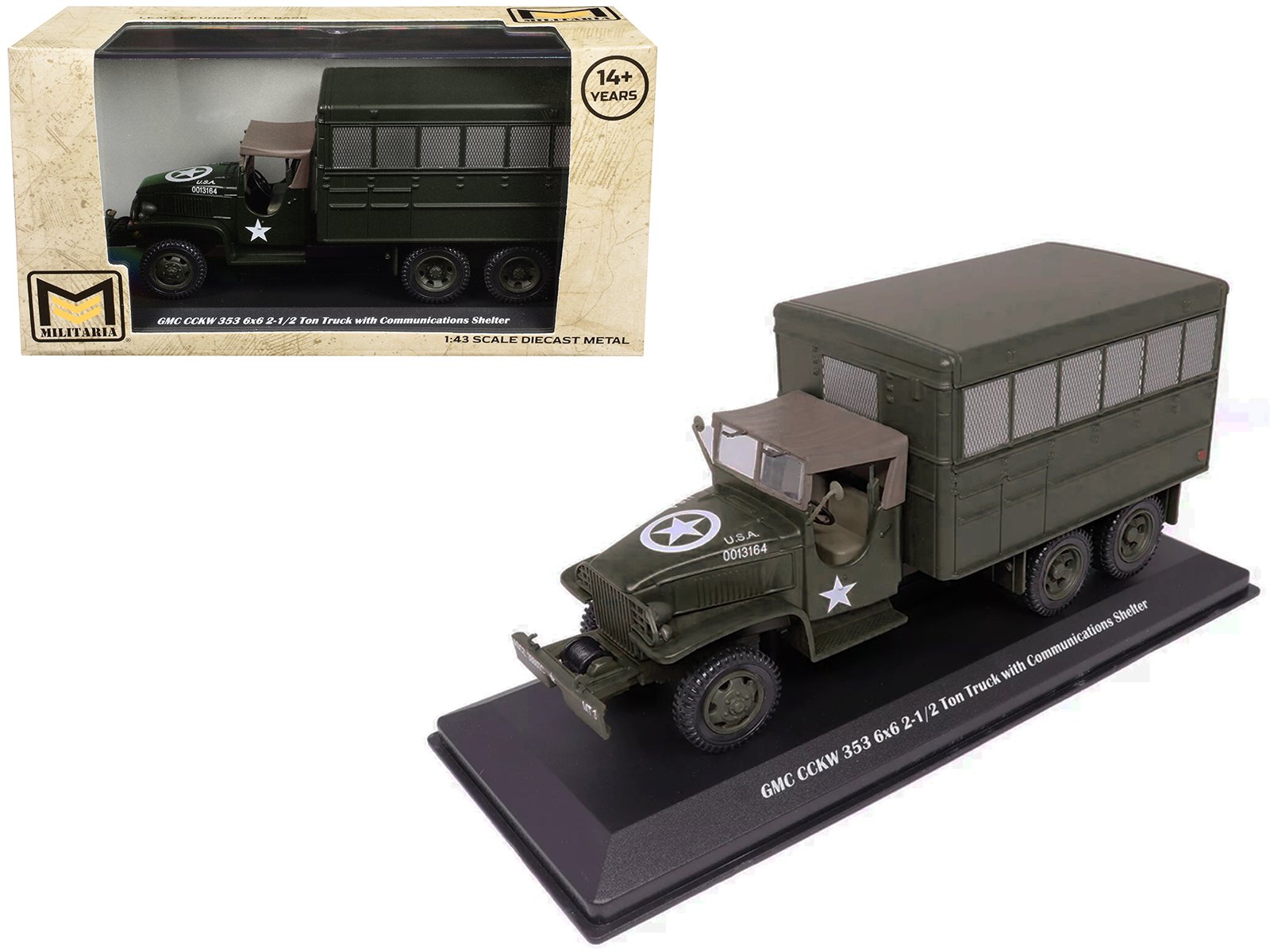 gmc cckw 353 6x6 2 1/2 ton truck with communications shelter olive drab "united states army" 1/43 diecast model by militaria die cast gmc cckw 353 6x6 2 1/2 ton truck with communications shelter olive drab "united states army" 1/43 diecast model by militaria die cast