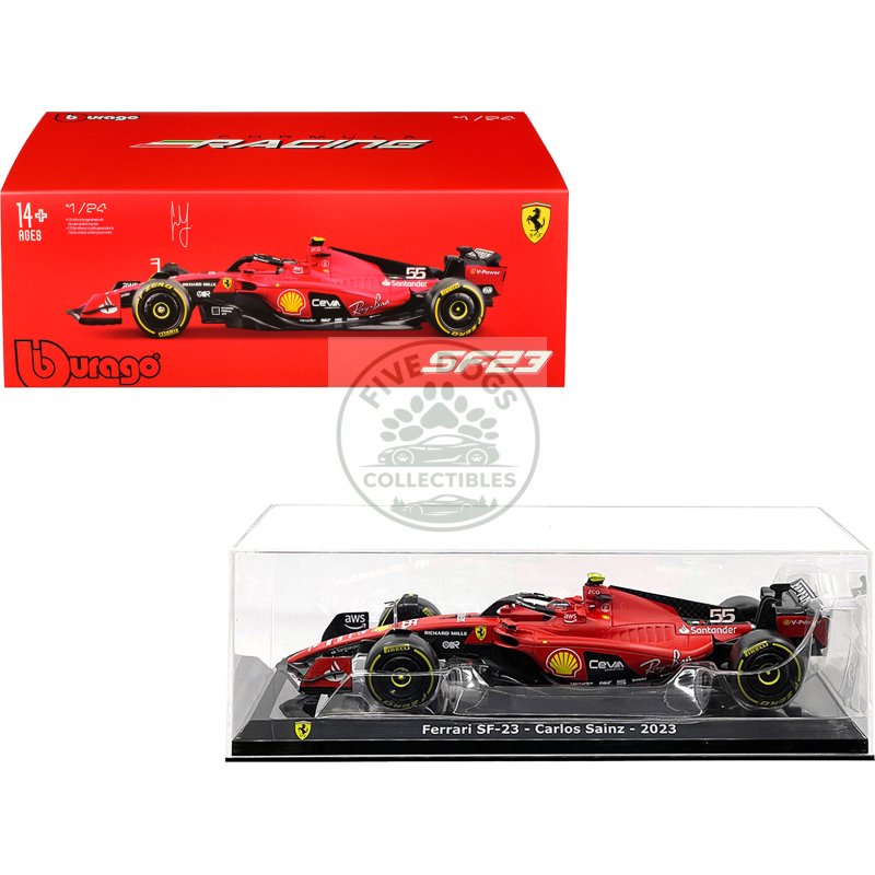 ferrari sf 23 #55 carlos sainz formula one f1 world championship (2023) "formula racing" series 1/24 diecast model car by bburago