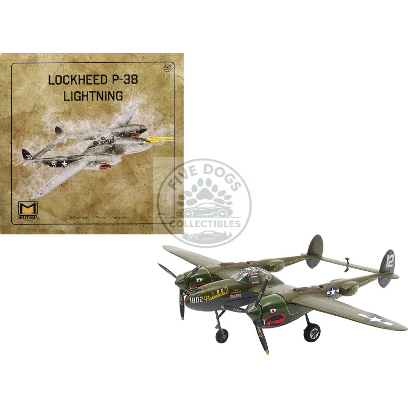 lockheed p 38 lightning fighter aircraft "haleakala ii 80th fg 459th fs twin dragons" (1944) united states army air forces 1/72 diecast model by militaria die cast