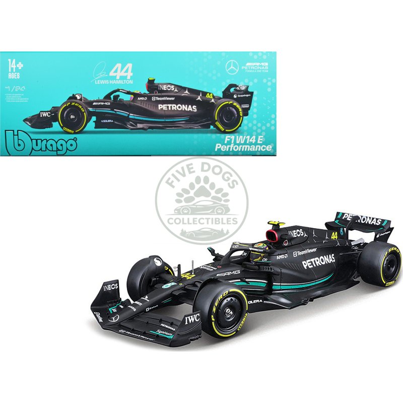 mercedes amg f1 w14 e performance #44 lewis hamilton "petronas" formula one f1 "world championship" (2023) 1/24 diecast model car by bburago
