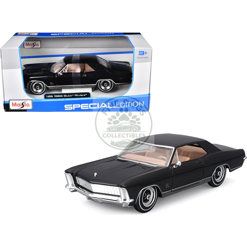 1965 buick riviera gran sport black metallic "special edition" series 1/26 diecast model car by maisto