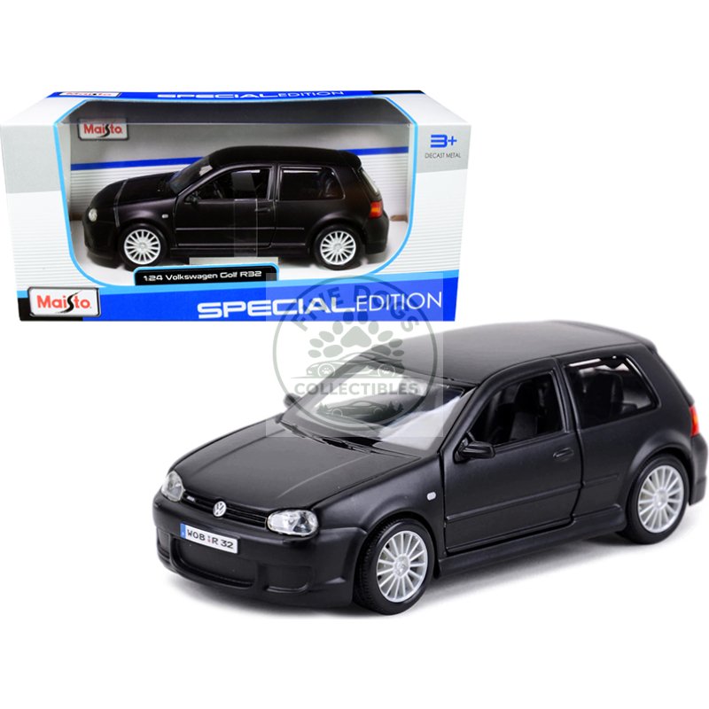 volkswagen golf r32 matt black "special edition" series 1/24 diecast model car by maisto