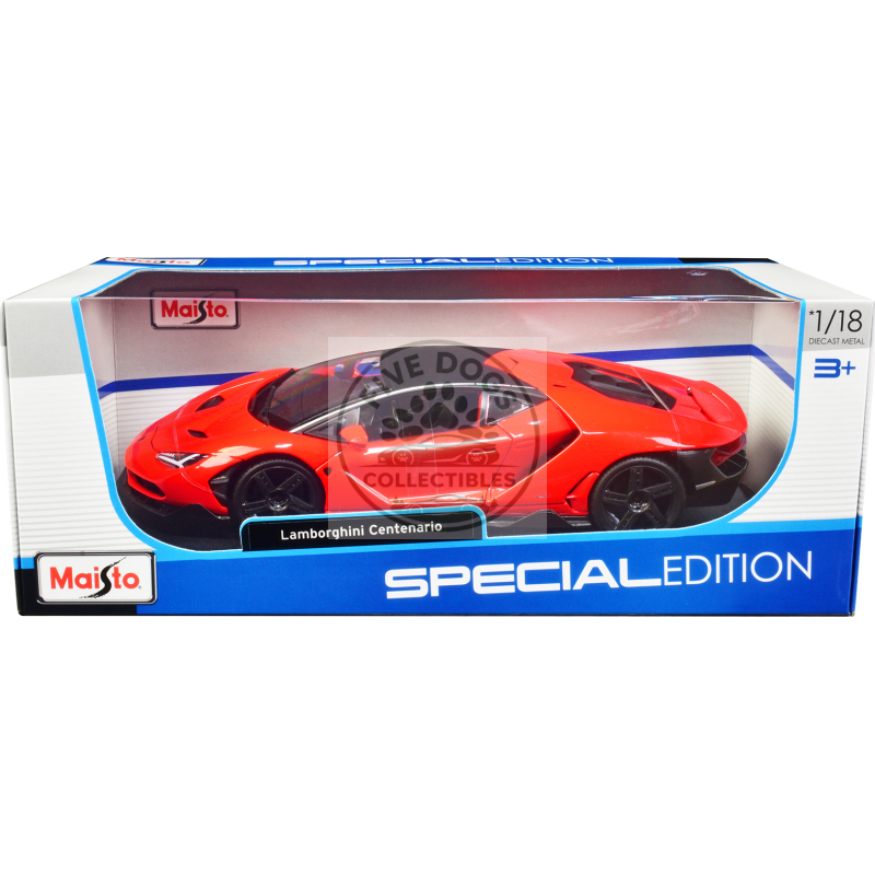 lamborghini centenario orange with matt black top "special edition" 1/18 diecast model car by maisto
