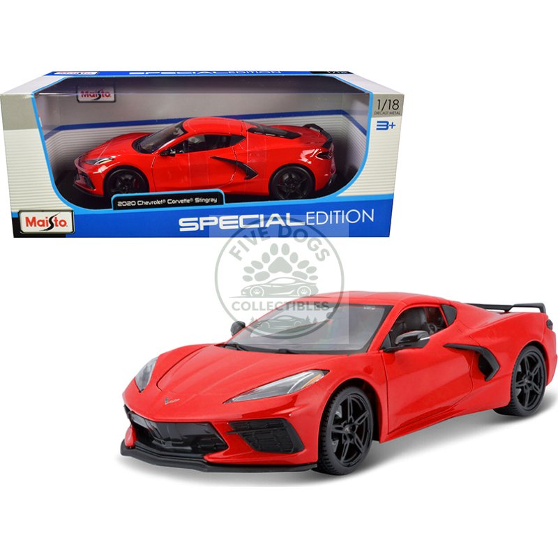 2020 chevrolet corvette stingray c8 red 1/18 diecast model car by maisto