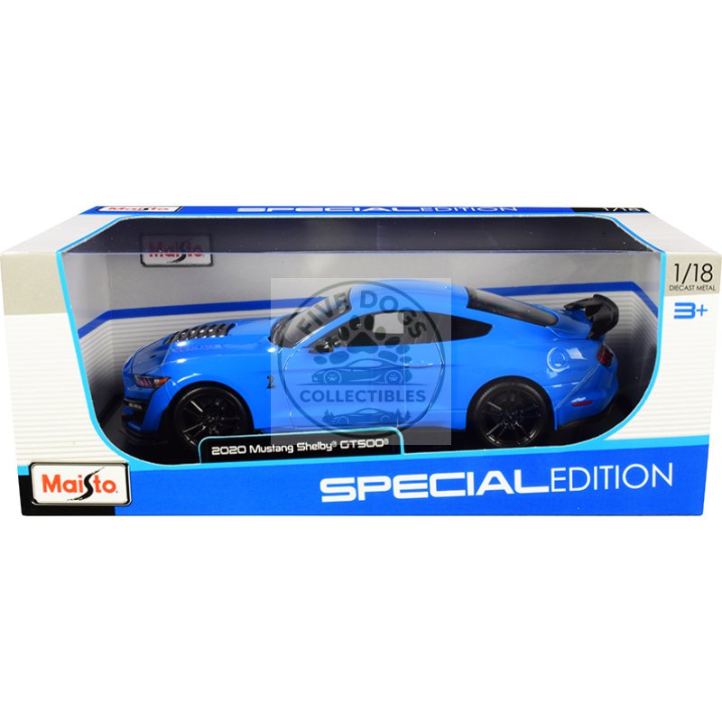 2020 ford mustang shelby gt500 light blue "special edition" 1/18 diecast model car by maisto
