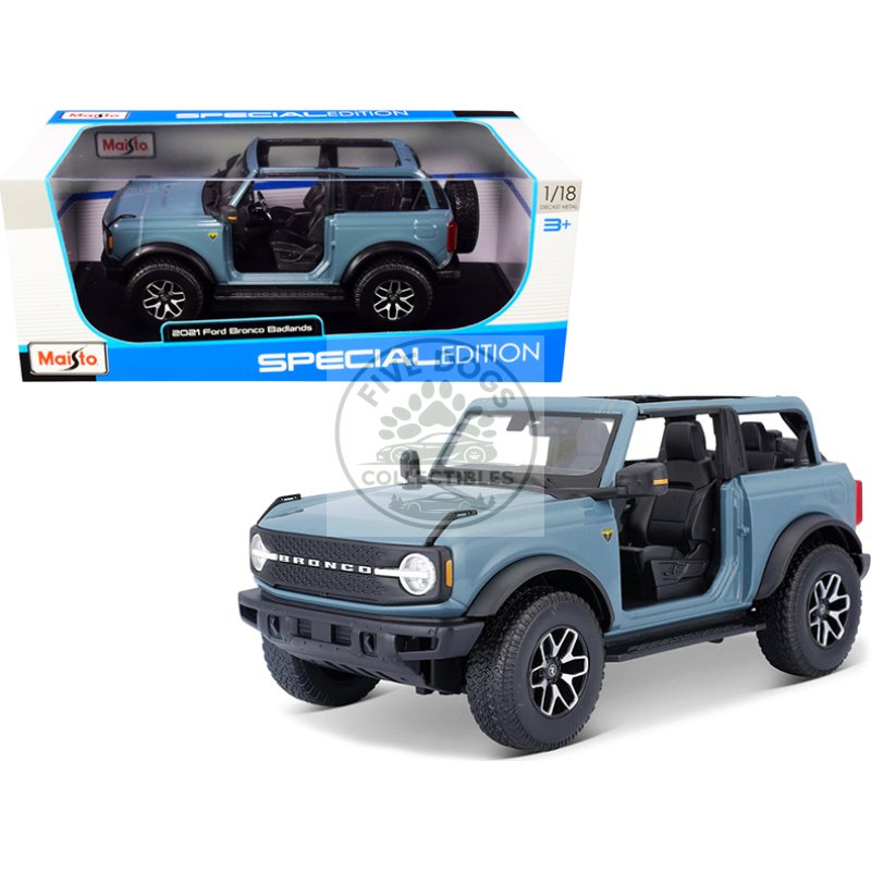 2021 ford bronco badlands blue "special edition" 1/18 diecast model car by maisto