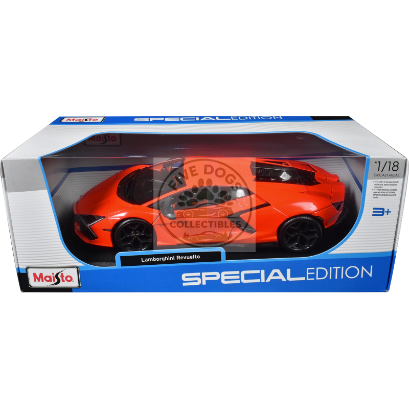 lamborghini revuelto orange "special edition" series 1/18 diecast model car by maisto