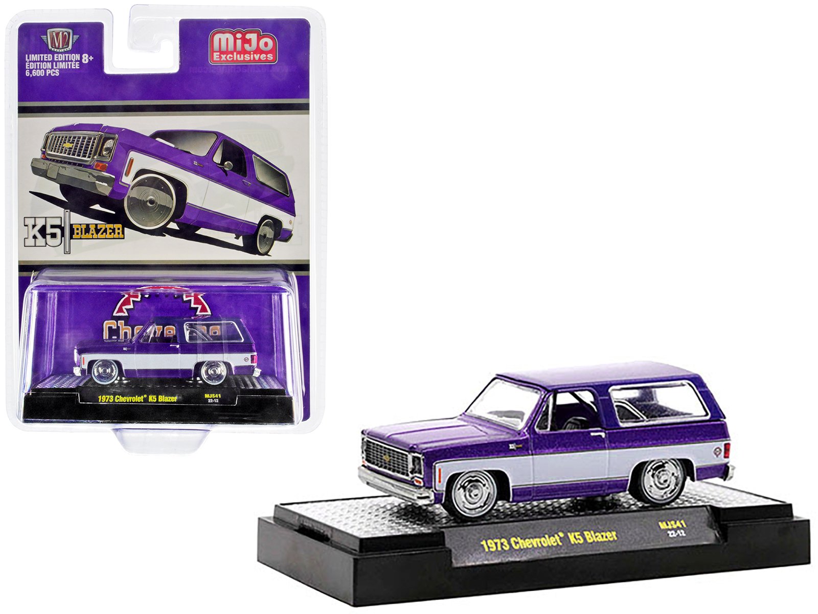 1973 chevrolet k5 blazer purple metallic and white limited edition to 6600 pieces worldwide 1/64 diecast model car by m2 machines 1973 chevrolet k5 blazer purple metallic and white limited edition to 6600 pieces worldwide 1/64 diecast model car by m2 machines