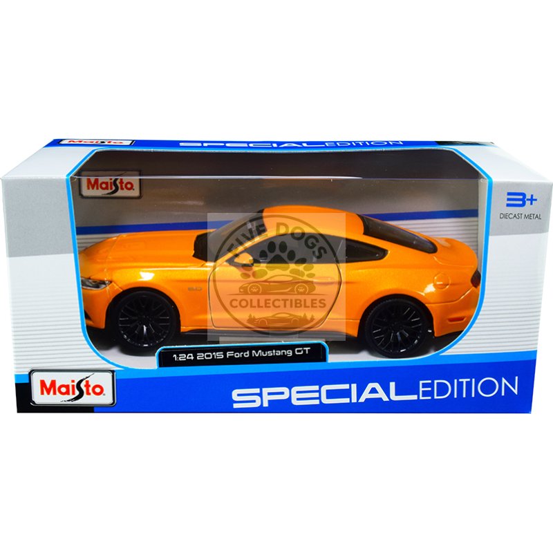 2015 ford mustang gt 5.0 orange metallic 1/24 diecast model car by maisto