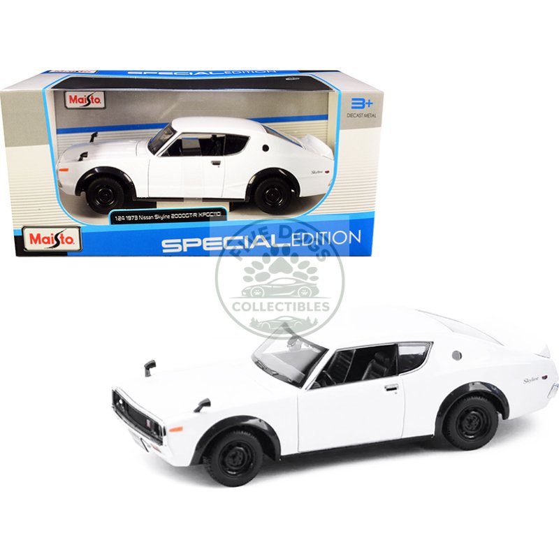 1973 nissan skyline 2000gt r (kpgc110) white "special edition" series 1/24 diecast model car by maisto