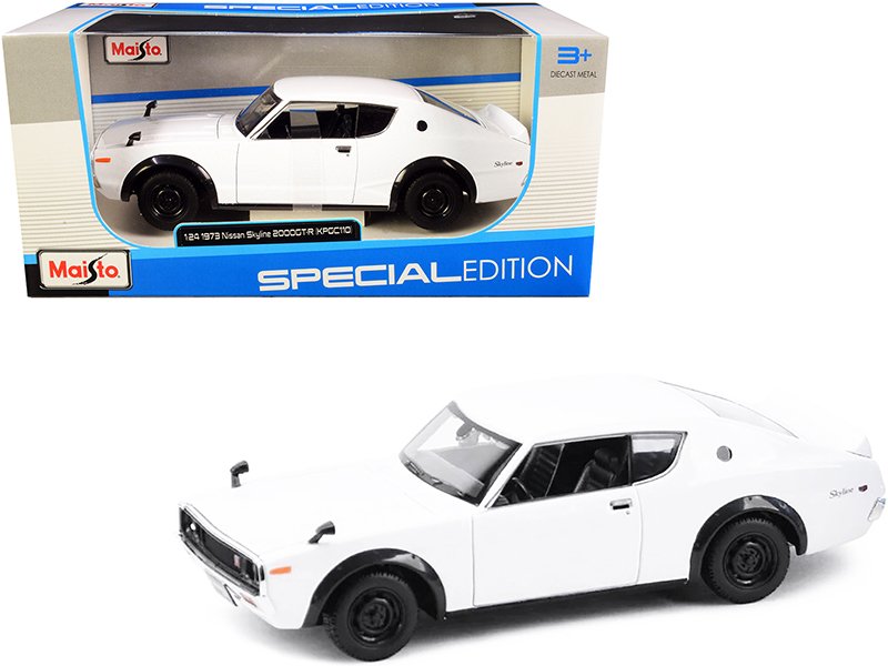 1973 nissan skyline 2000gt r (kpgc110) white "special edition" series 1/24 diecast model car by maisto 1973 nissan skyline 2000gt r (kpgc110) white "special edition" series 1/24 diecast model car by maisto