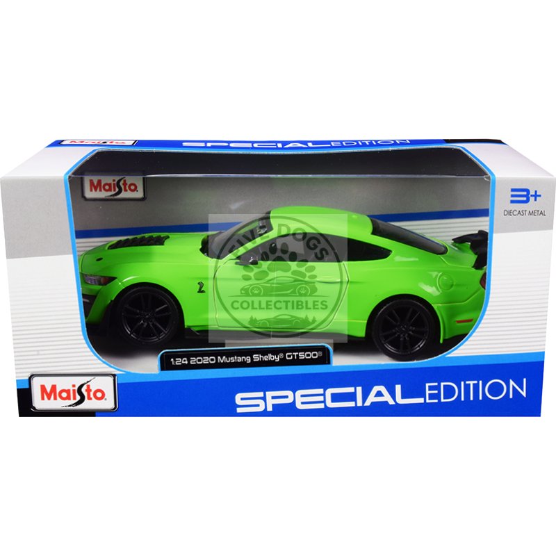 2020 ford mustang shelby gt500 bright green 1/24 diecast model car by maisto