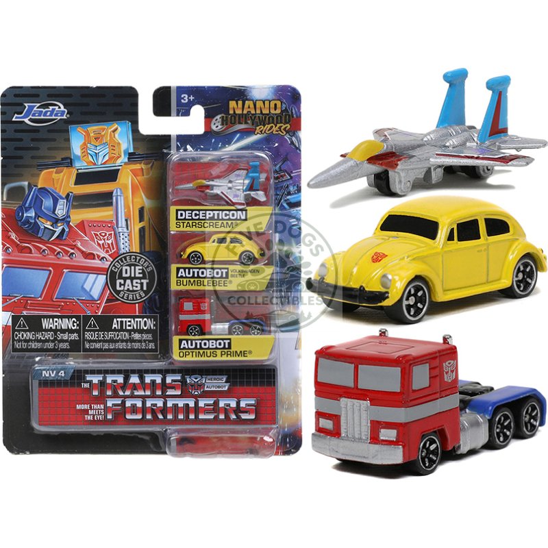 "transformers" 3 piece set release 2 "nano hollywood rides" diecast models by jada