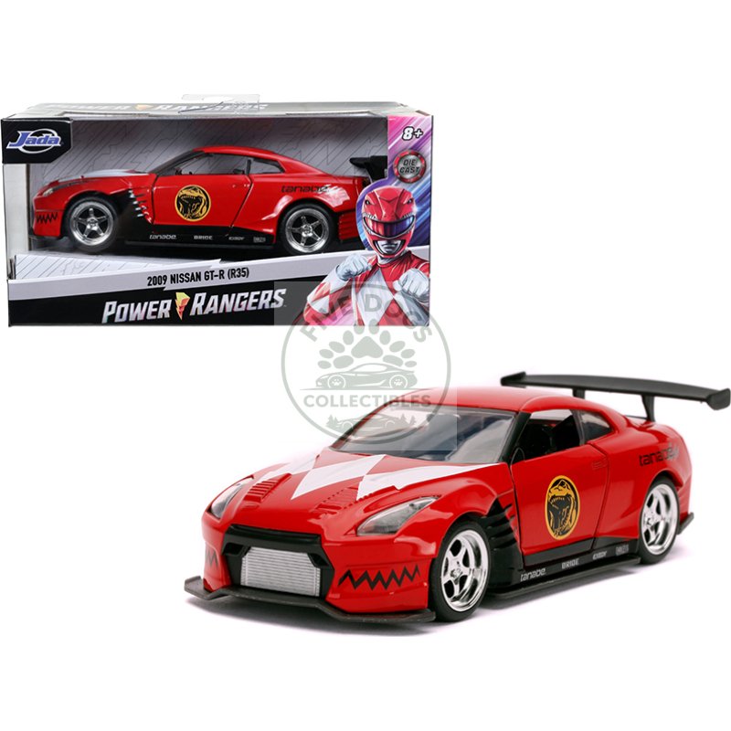 2009 nissan gt r (r35) red red ranger's "power rangers" 1/32 diecast model car by jada