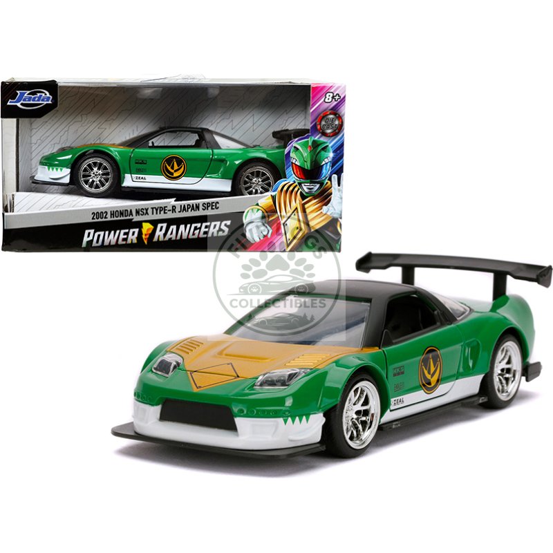 2002 honda nsx type r japan spec green ranger "power rangers" 1/32 diecast model car by jada