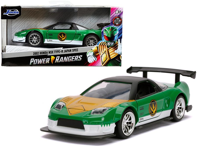 2002 honda nsx type r japan spec green ranger "power rangers" 1/32 diecast model car by jada 2002 honda nsx type r japan spec green ranger "power rangers" 1/32 diecast model car by jada