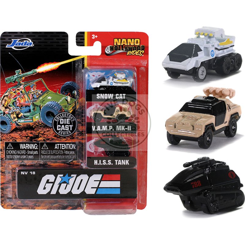 "g.i. joe" 3 piece set "nano hollywood rides" diecast models by jada