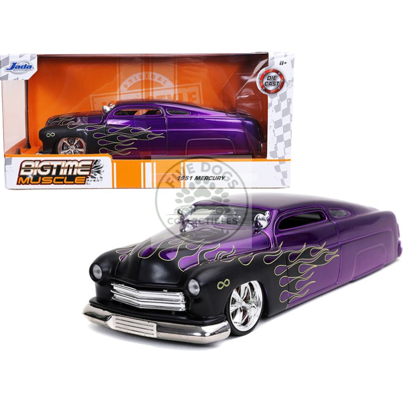 1951 mercury purple with black flames "bigtime muscle" 1/24 diecast model car by jada
