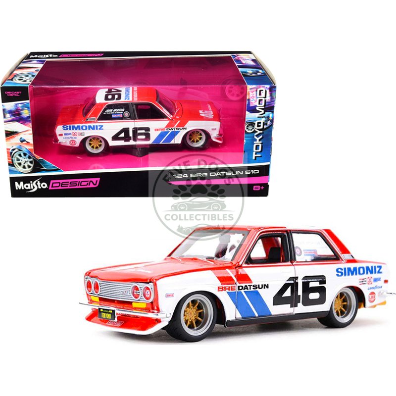 datsun 510 #46 "simoniz" bre (brock racing enterprises) "tokyo mod" 1/24 diecast model car by maisto