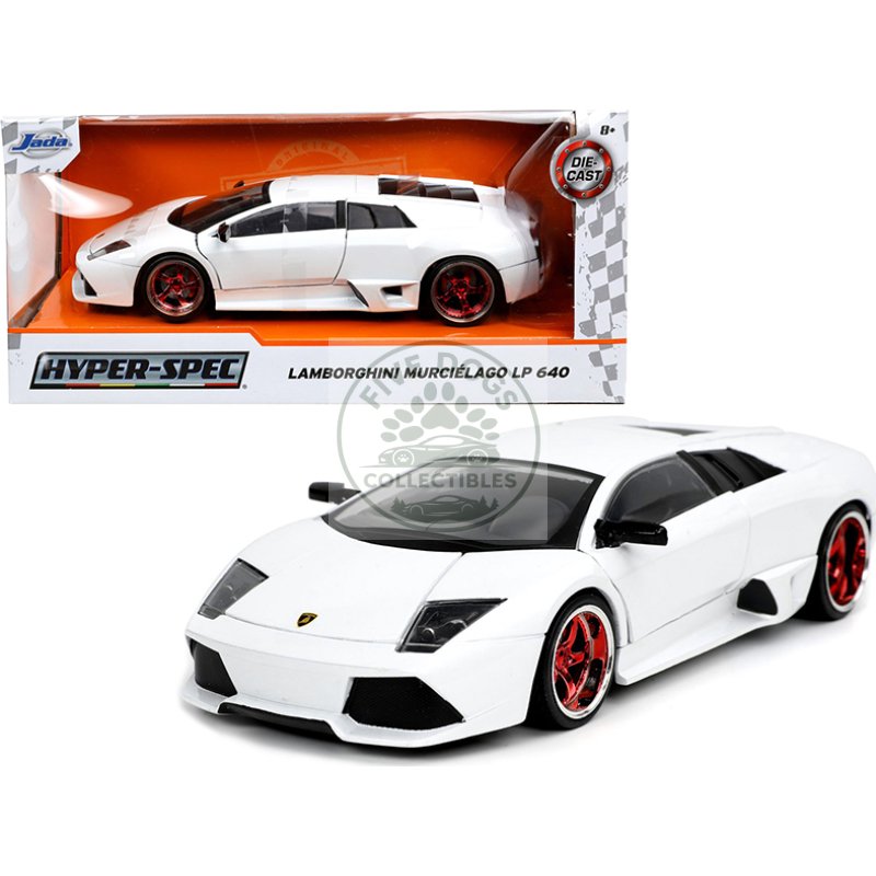 lamborghini murcielago lp640 white "hyper spec" 1/24 diecast model car by jada