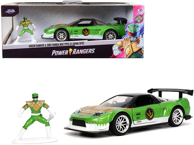 2002 honda nsx type r japan spec rhd (right hand drive) and green ranger diecast figurine "power rangers" "hollywood rides" series 1/32 diecast model car by jada 2002 honda nsx type r japan spec rhd (right hand drive) and green ranger diecast figurine "power rangers" "hollywood rides" series 1/32 diecast model car by jada
