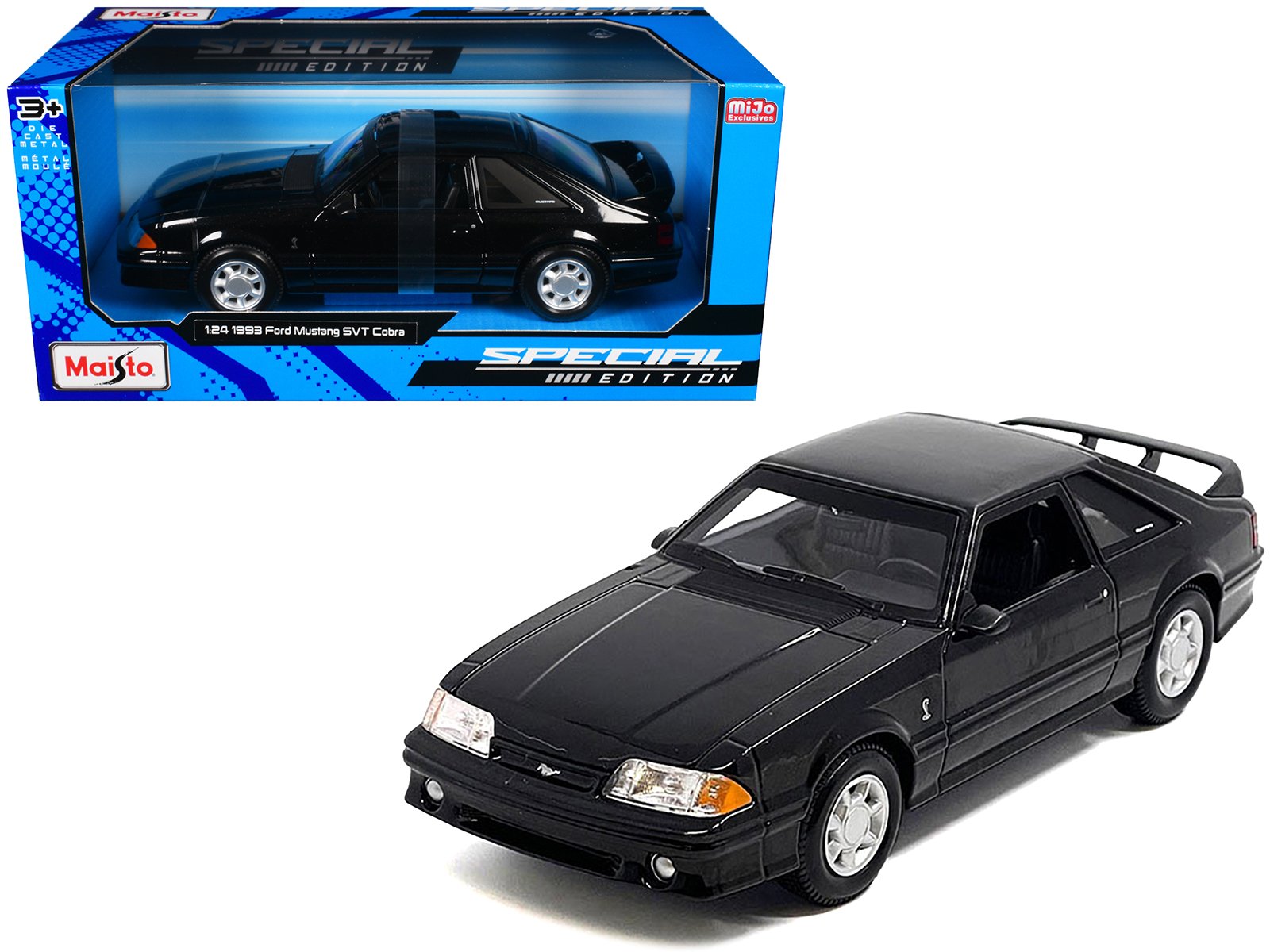 1993 ford mustang svt cobra black "special edition" series 1/24 diecast model car by maisto 1993 ford mustang svt cobra black "special edition" series 1/24 diecast model car by maisto