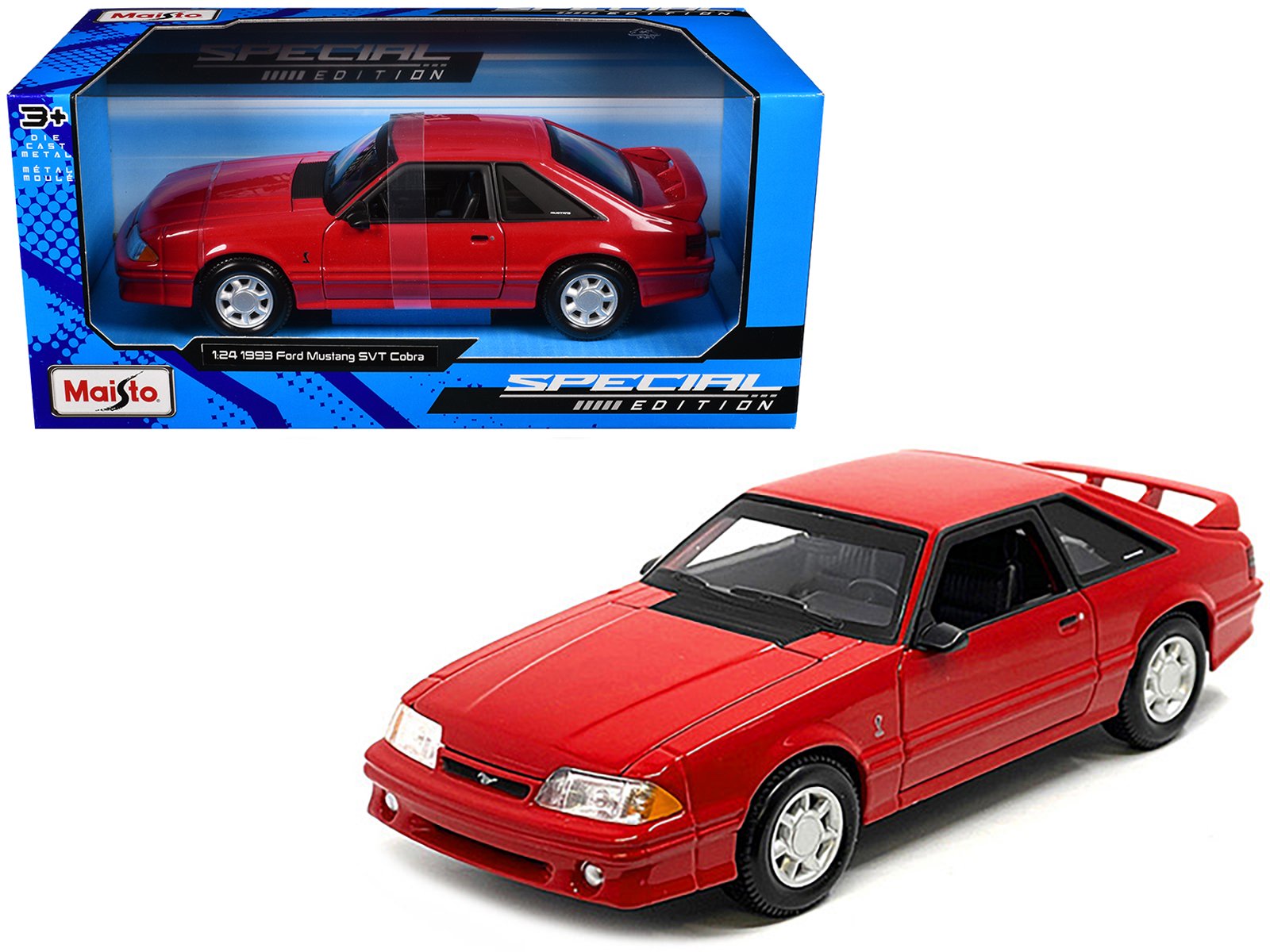1993 ford mustang svt cobra red "special edition" series 1/24 diecast model car by maisto 1993 ford mustang svt cobra red "special edition" series 1/24 diecast model car by maisto