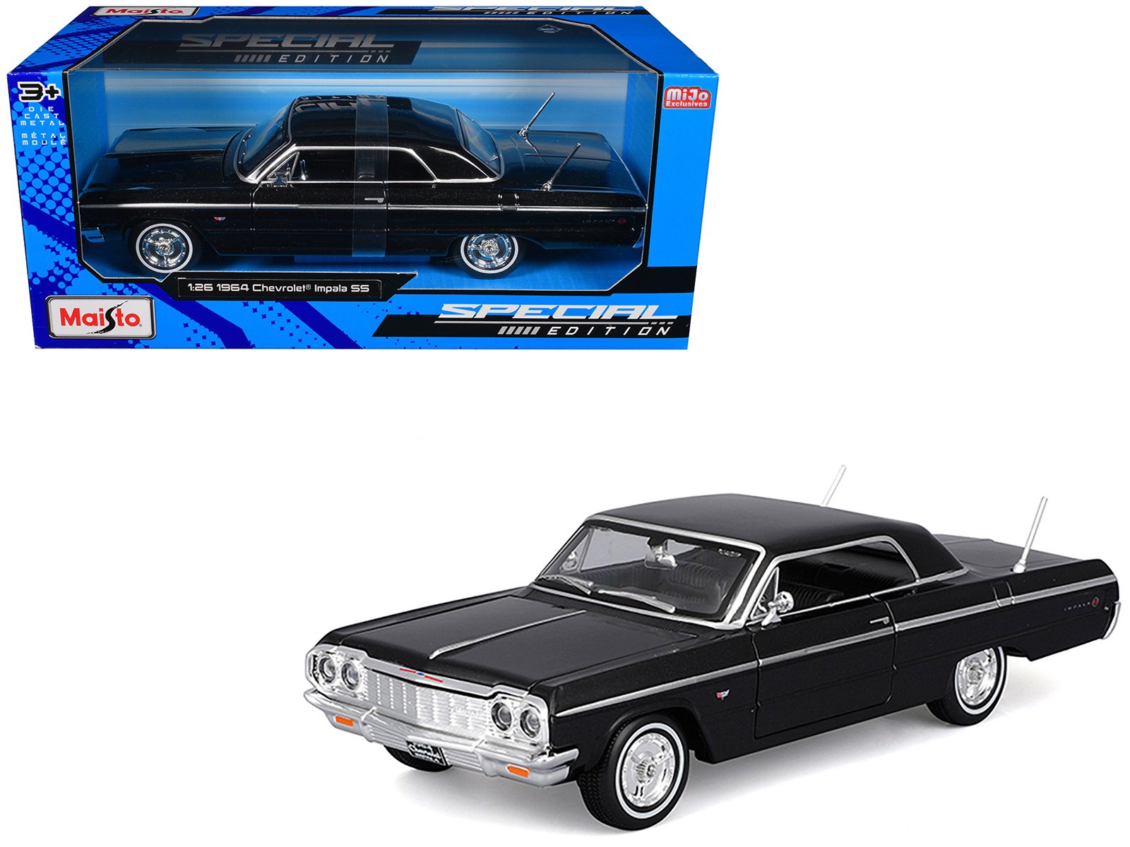 1964 chevrolet impala ss black "special edition" series 1/26 diecast model car by maisto 1964 chevrolet impala ss black "special edition" series 1/26 diecast model car by maisto