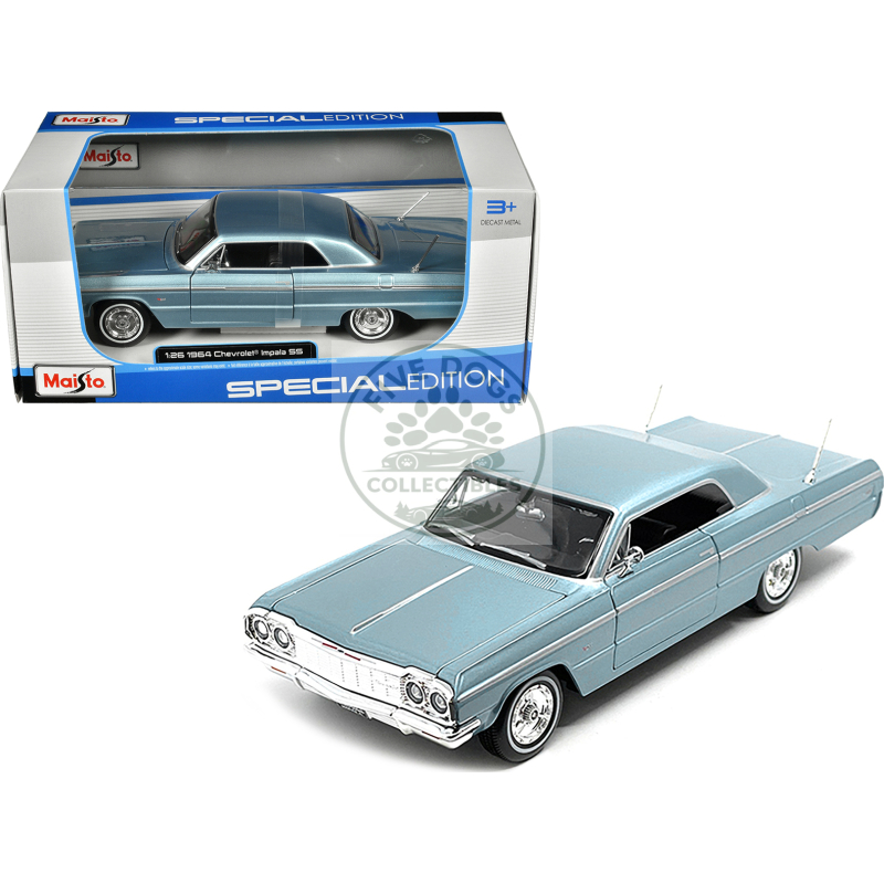 1964 chevrolet impala ss blue metallic "special edition" series 1/26 diecast model car by maisto