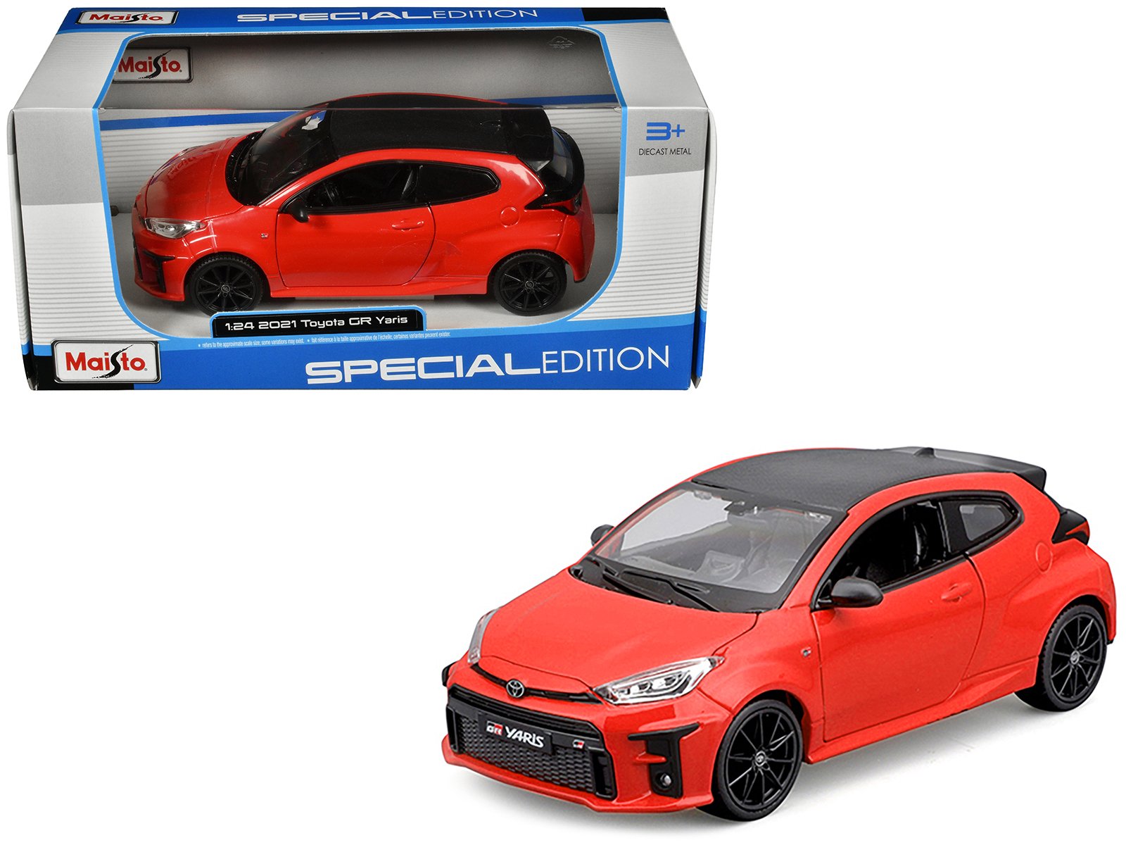 2021 toyota gr yaris red with carbon top "special edition" series 1/24 diecast model car by maisto 2021 toyota gr yaris red with carbon top "special edition" series 1/24 diecast model car by maisto