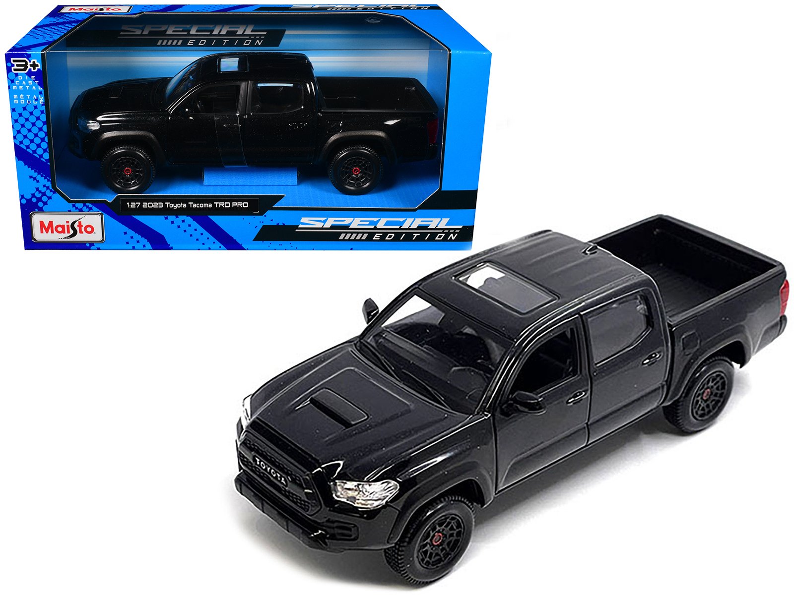 2023 toyota tacoma trd pro pickup truck black metallic with sunroof "special edition" series 1/27 diecast model car by maisto 2023 toyota tacoma trd pro pickup truck black metallic with sunroof "special edition" series 1/27 diecast model car by maisto