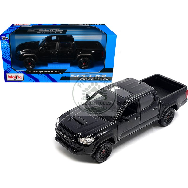 2023 toyota tacoma trd pro pickup truck black metallic with sunroof "special edition" series 1/27 diecast model car by maisto
