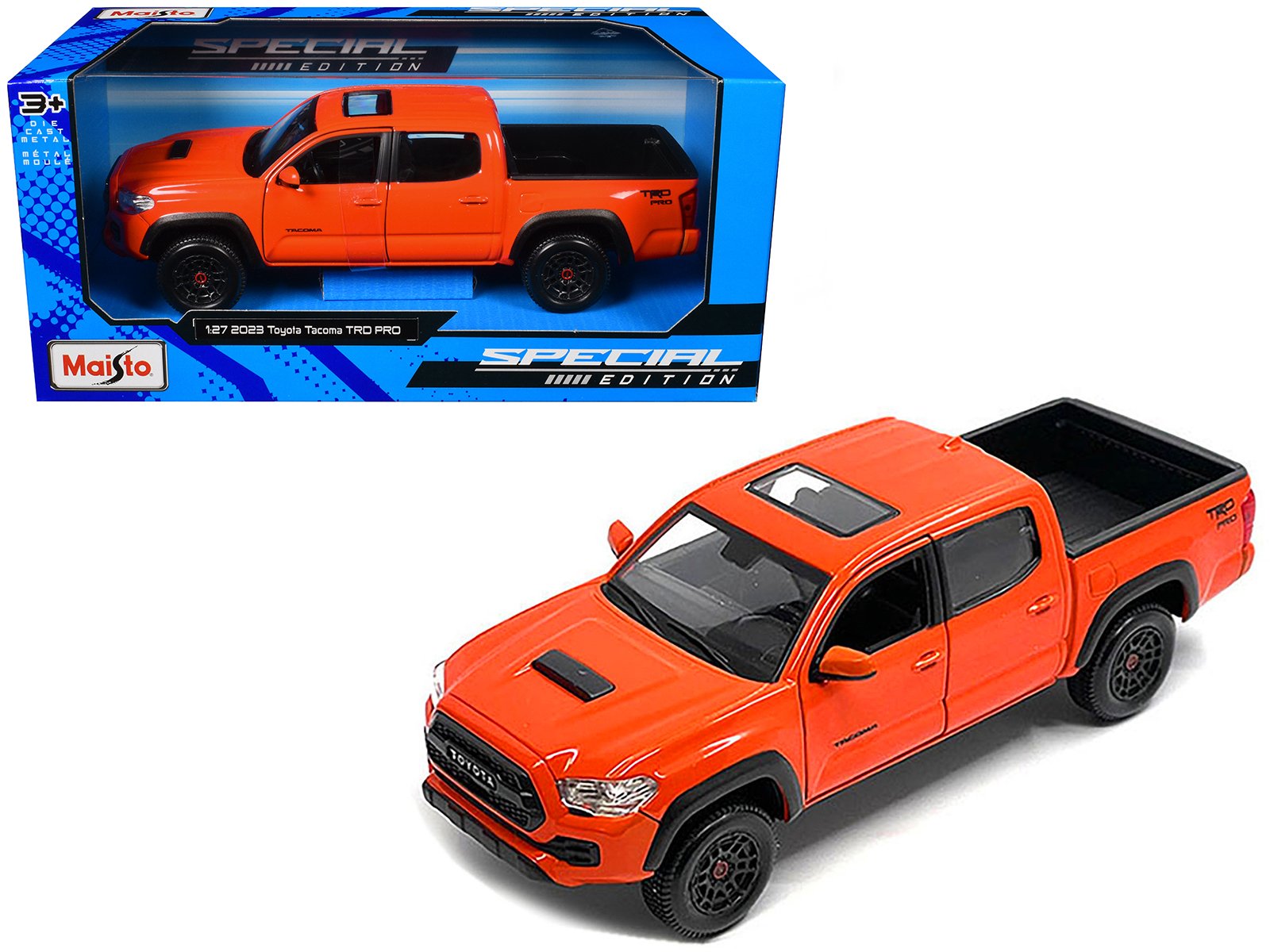 2023 toyota tacoma trd pro pickup truck solar octane orange with sunroof "special edition" series 1/27 diecast model car by maisto 2023 toyota tacoma trd pro pickup truck solar octane orange with sunroof "special edition" series 1/27 diecast model car by maisto