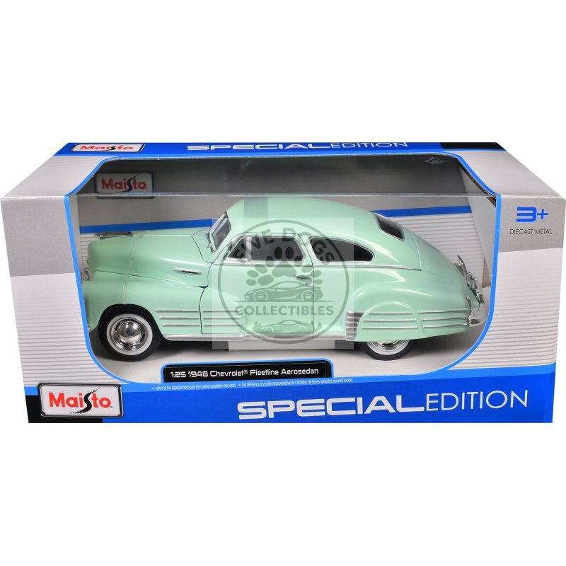 1948 chevrolet fleetline aerosedan light green "special edition" series 1/25 diecast model car by maisto