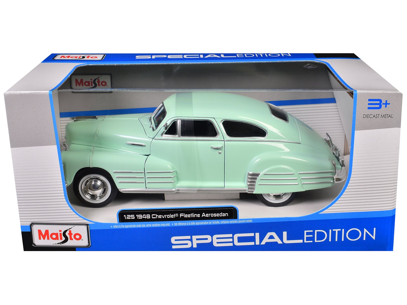 1948 chevrolet fleetline aerosedan light green "special edition" series 1/25 diecast model car by maisto 1948 chevrolet fleetline aerosedan light green "special edition" series 1/25 diecast model car by maisto