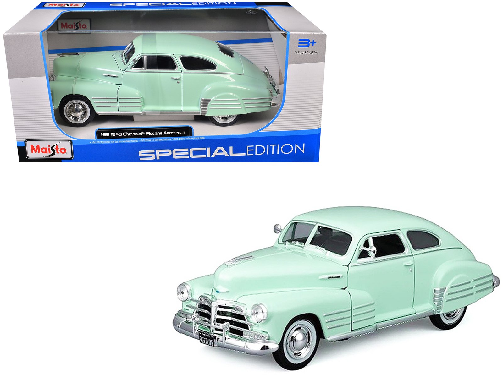 1948 chevrolet fleetline aerosedan light green "special edition" series 1/25 diecast model car by maisto 1948 chevrolet fleetline aerosedan light green "special edition" series 1/25 diecast model car by maisto