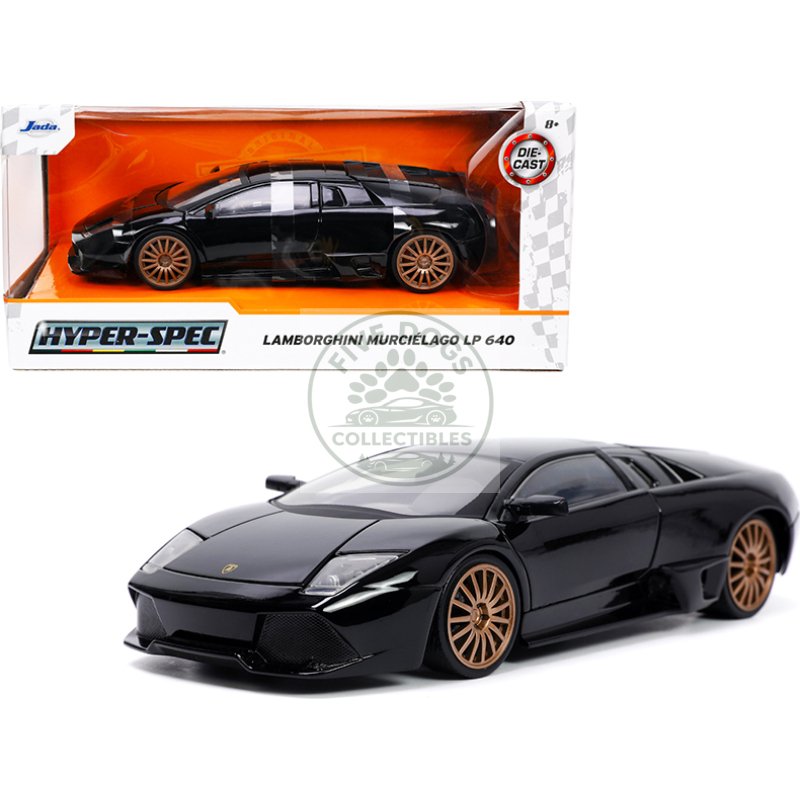 lamborghini murcielago lp640 black with copper wheels "hyper spec" series 1/24 diecast model car by jada