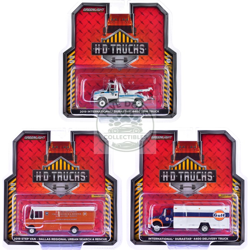 "heavy duty h.d. trucks" set of 3 pieces series 25 1/64 diecast models by greenlight