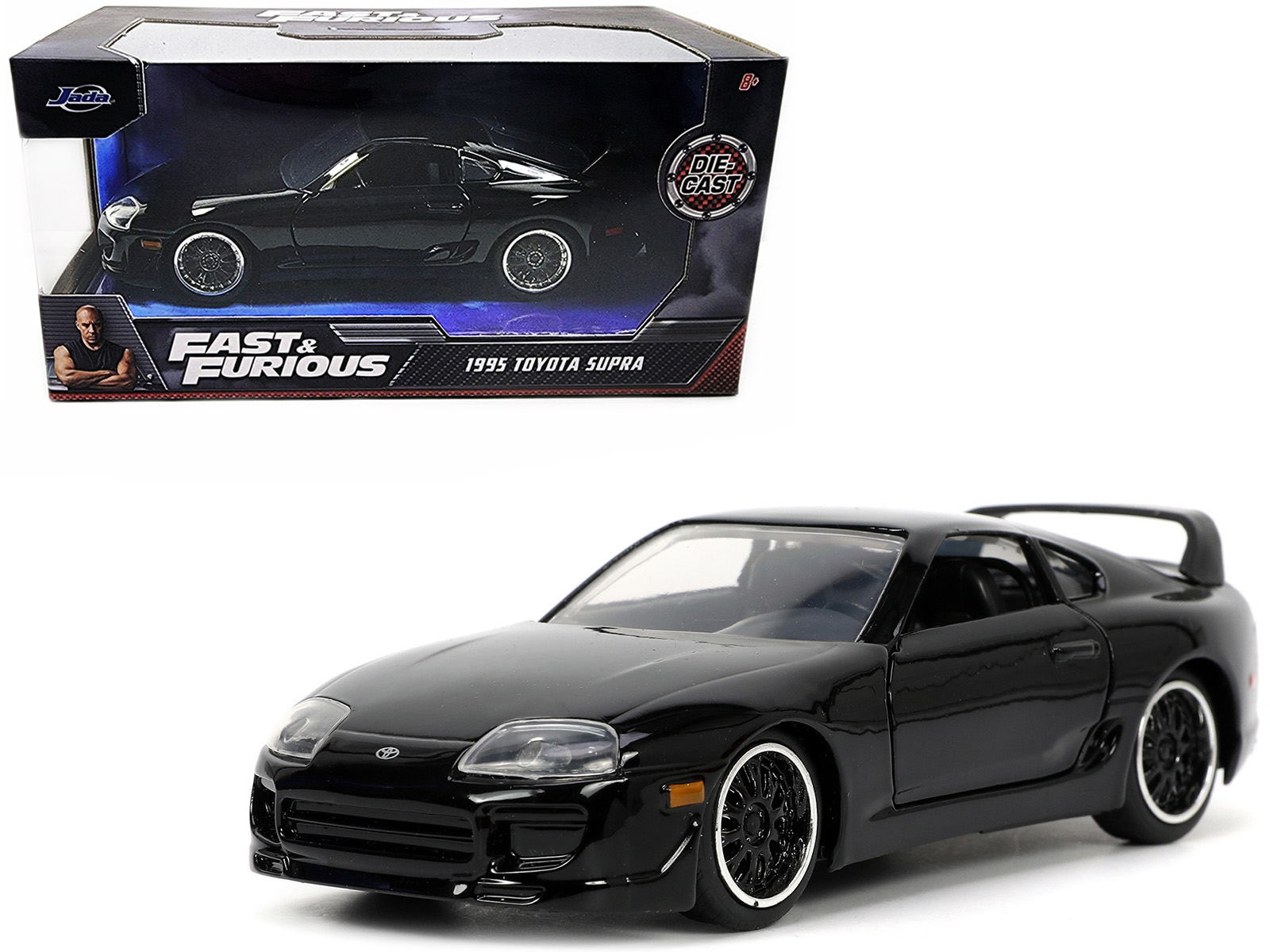 1995 toyota supra black "fast & furious" movie 1/32 diecast model car by jada 1995 toyota supra black "fast & furious" movie 1/32 diecast model car by jada