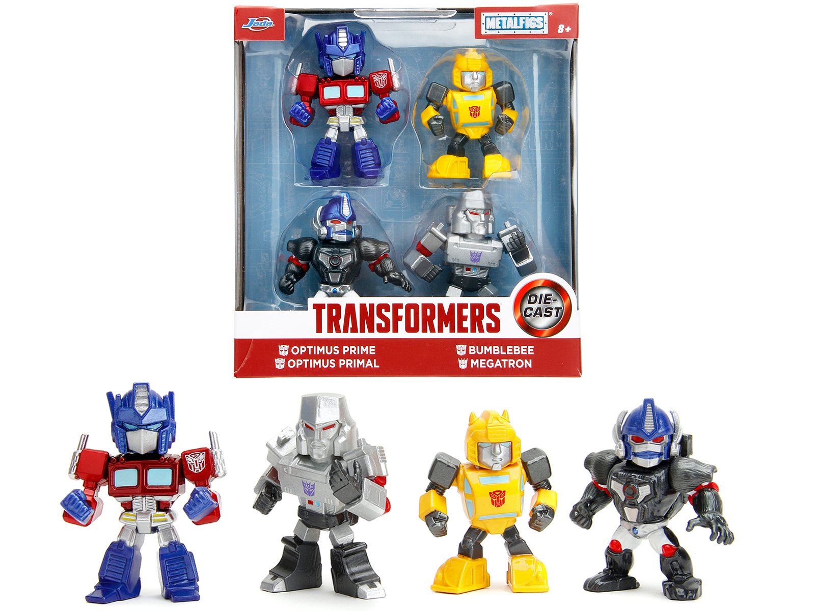 set of 4 diecast figures "transformers" tv series "metalfigs" series diecast models by jada set of 4 diecast figures "transformers" tv series "metalfigs" series diecast models by jada