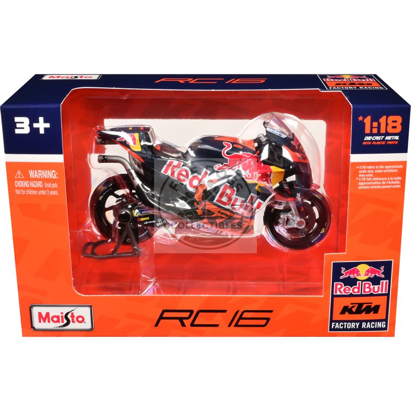 ktm rc16 motorcycle #33 brad binder motogp "red bull ktm factory racing" 1/18 diecast model by maisto