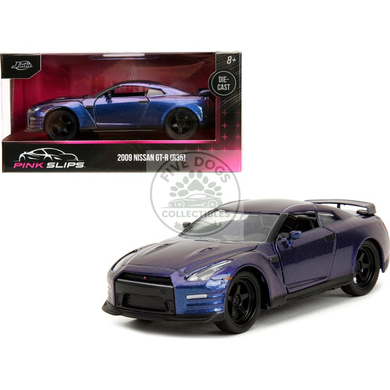 2009 nissan gt r (r35) purple metallic "pink slips" series 1/32 diecast model car by jada