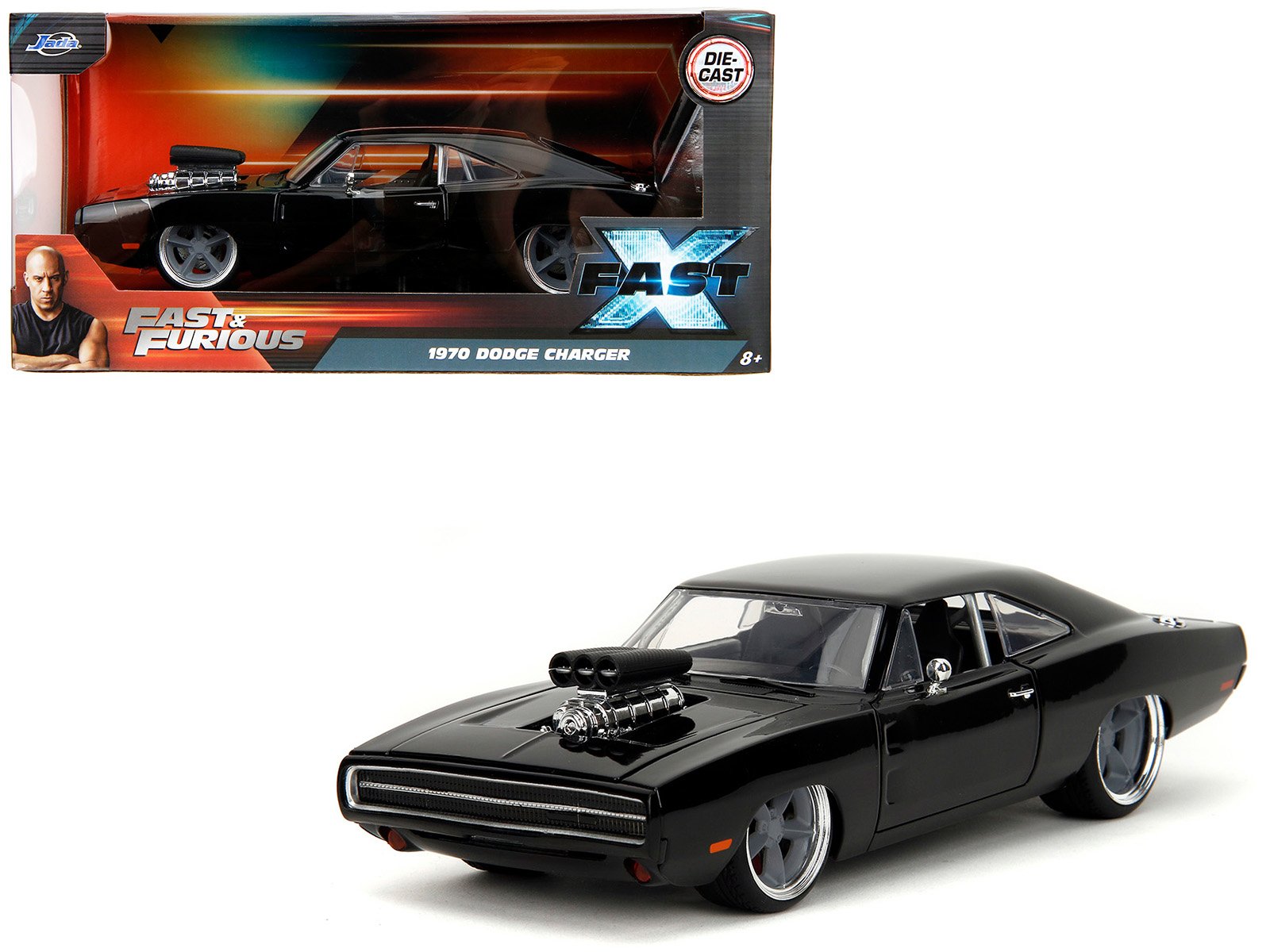 1970 dodge charger r/t black "fast x" (2023) movie "fast & furious" series 1/24 diecast model car by jada 1970 dodge charger r/t black "fast x" (2023) movie "fast & furious" series 1/24 diecast model car by jada