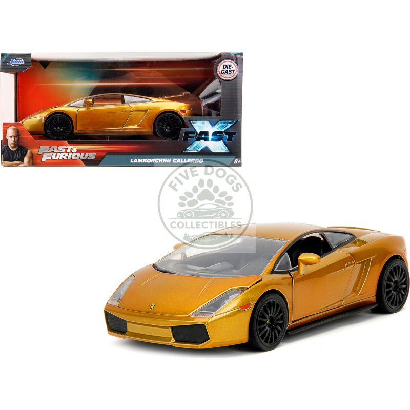 lamborghini gallardo gold metallic "fast x" (2023) movie "fast & furious" series 1/24 diecast model car by jada