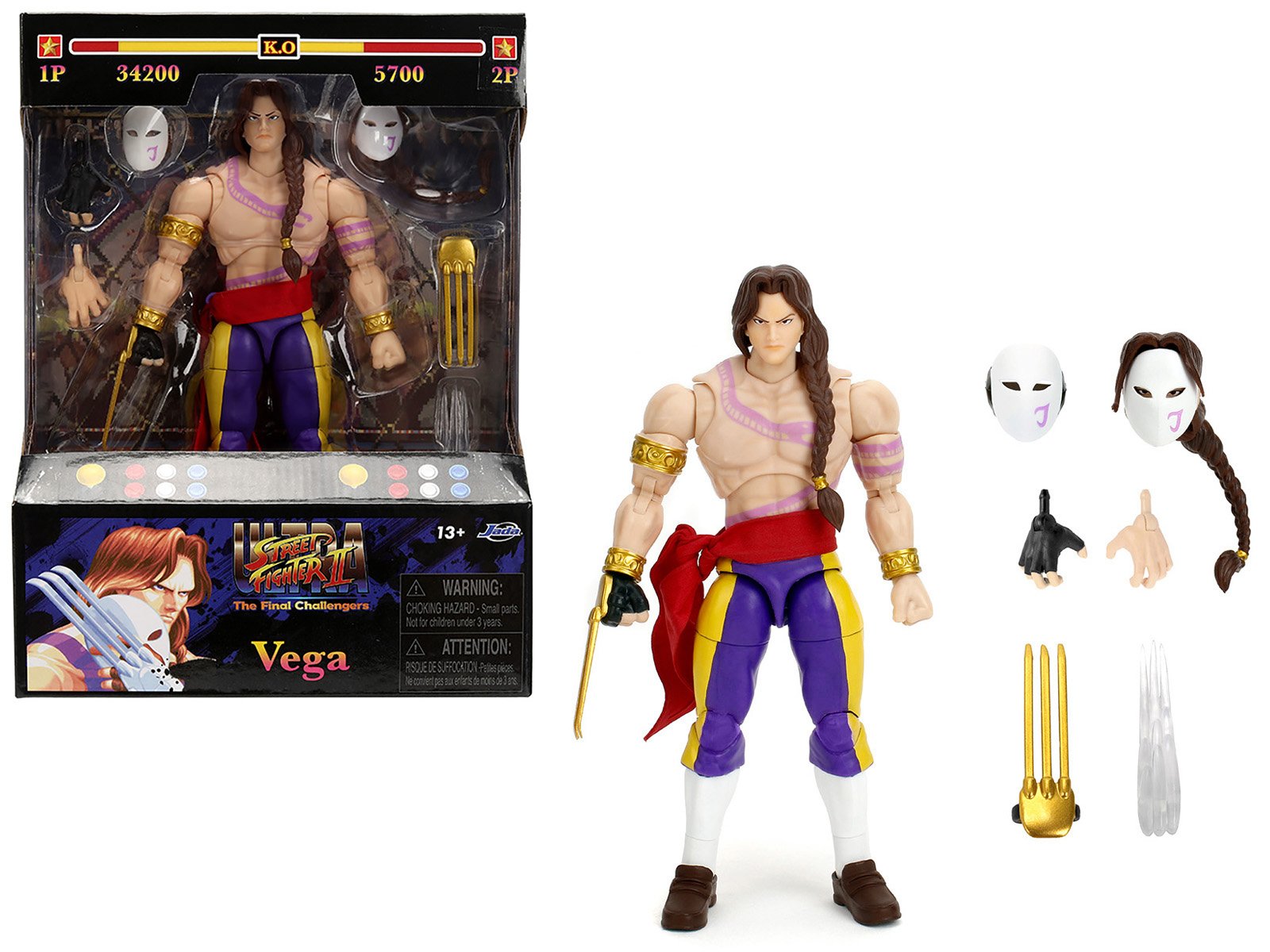 vega 6" moveable figure with alternate head and limbs "ultra street fighter ii: the final challengers" (2017) video game model by jada vega 6" moveable figure with alternate head and limbs "ultra street fighter ii: the final challengers" (2017) video game model by jada